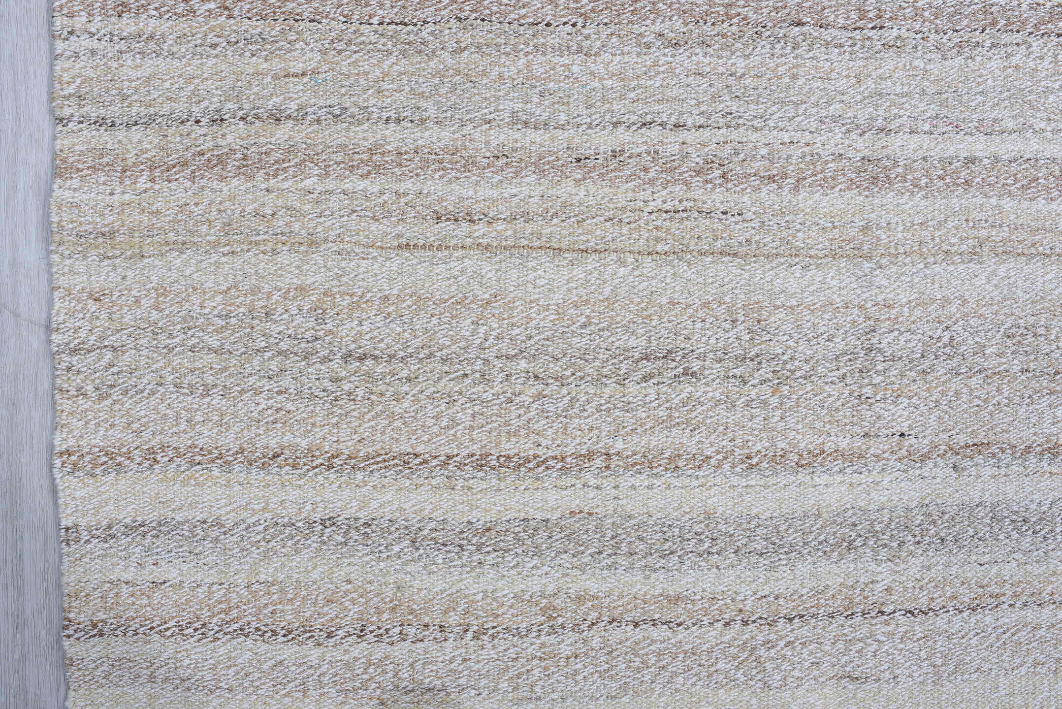2' x 5' one-of-a-kind handmade vintage Kilim small size rug. Color palette: ivory, cream, taupe, light_gray, beige, gray