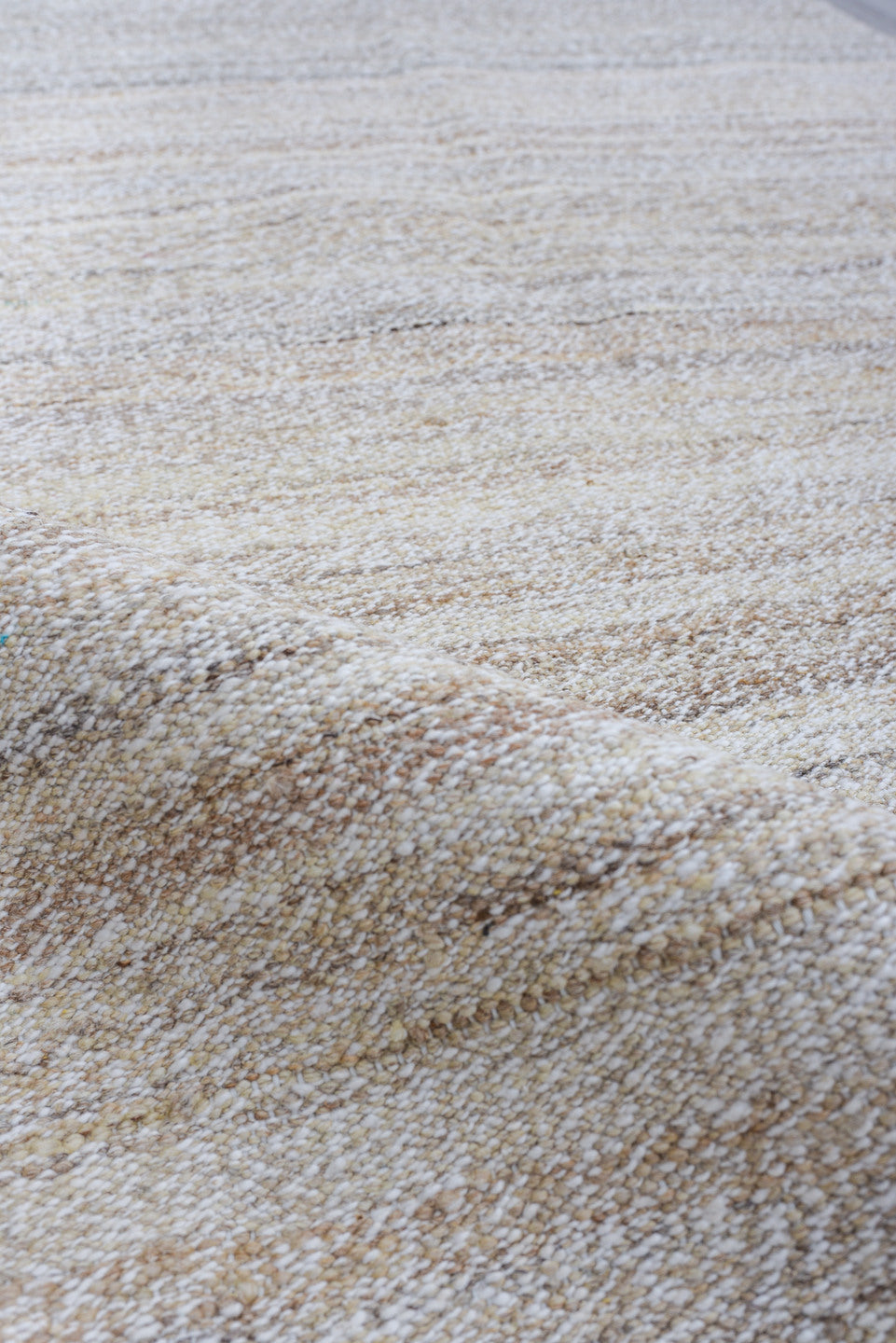 2' x 5' one-of-a-kind handmade vintage Kilim small size rug. Color palette: ivory, cream, taupe, light_gray, beige, gray