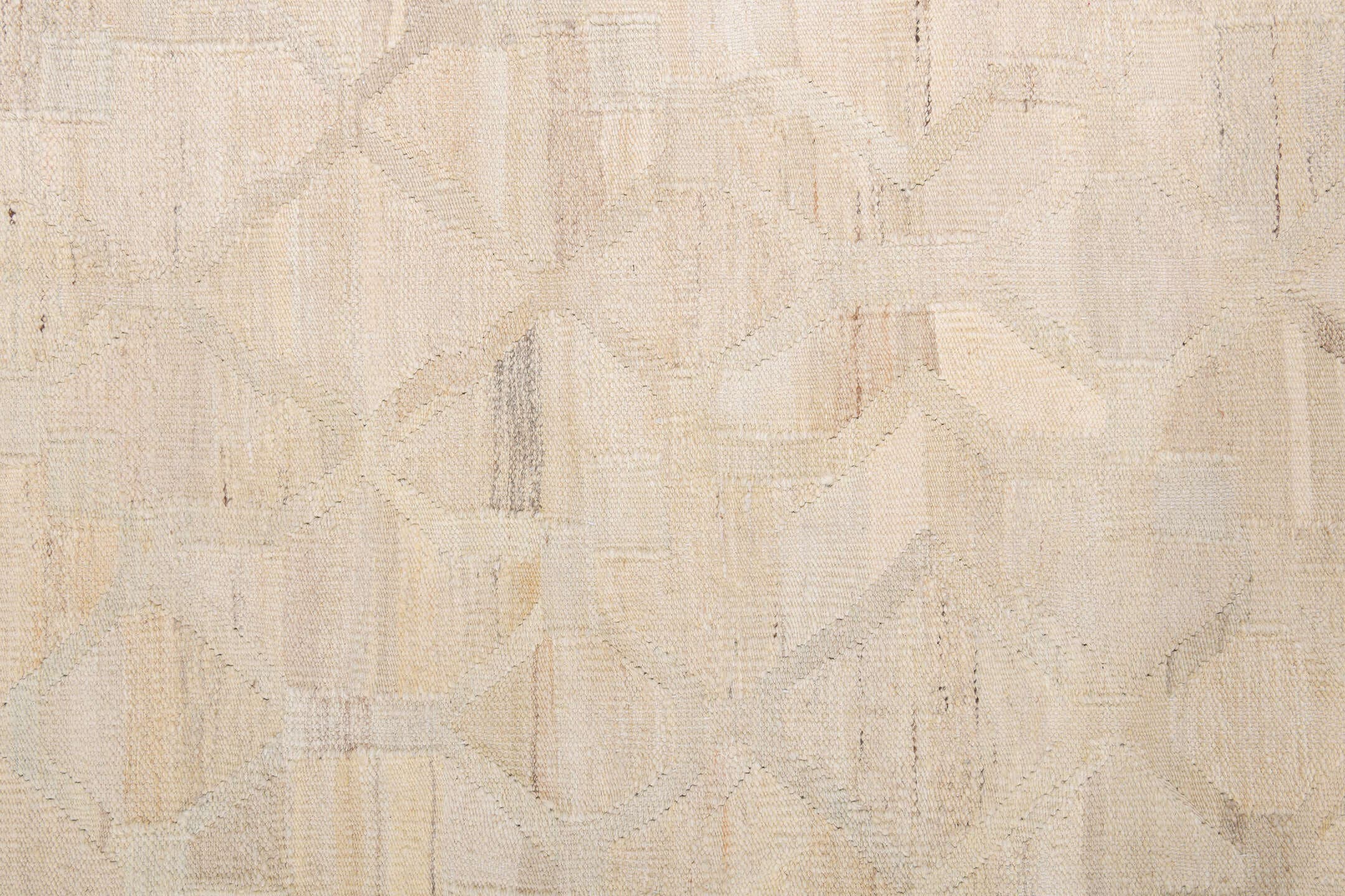 10' x 13' one-of-a-kind handmade vintage Kilim large size rug. Color palette: ivory, cream, beige, taupe, sand, light gray