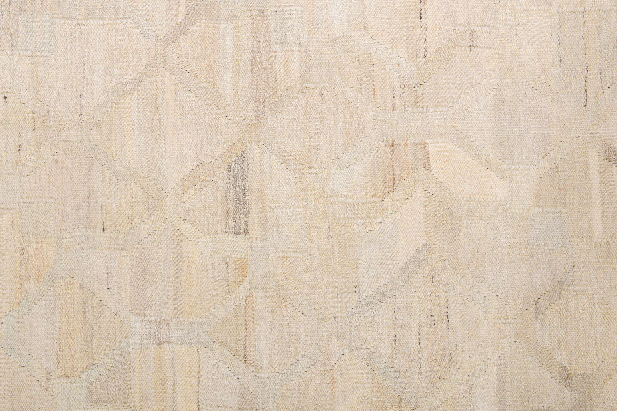 10' x 13' one-of-a-kind handmade vintage Kilim large size rug. Color palette: ivory, cream, beige, taupe, sand, light gray