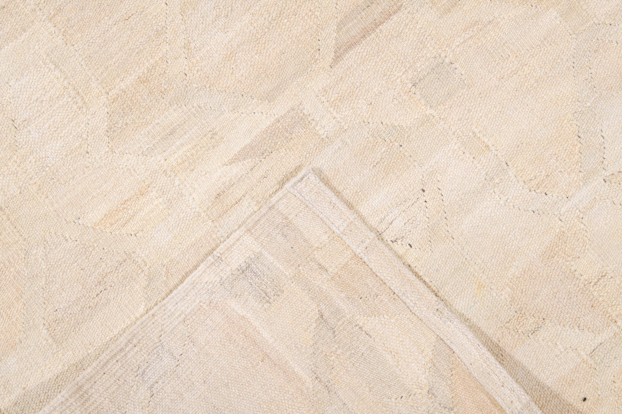 10' x 13' one-of-a-kind handmade vintage Kilim large size rug. Color palette: antiquewhite, beige, brown, dark gray, gray