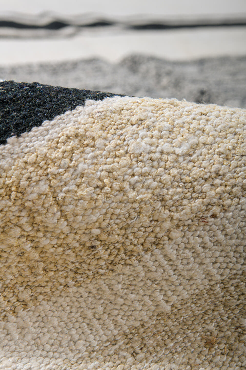 13' x 16' one-of-a-kind handmade vintage Kilim oversize rug. Color palette: ivory, charcoal, black, cream, gray