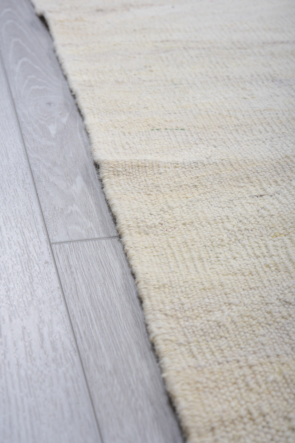 10' x 13' one-of-a-kind handmade vintage Kilim large size rug. Color palette: ivory, charcoal, taupe, gray, black, beige