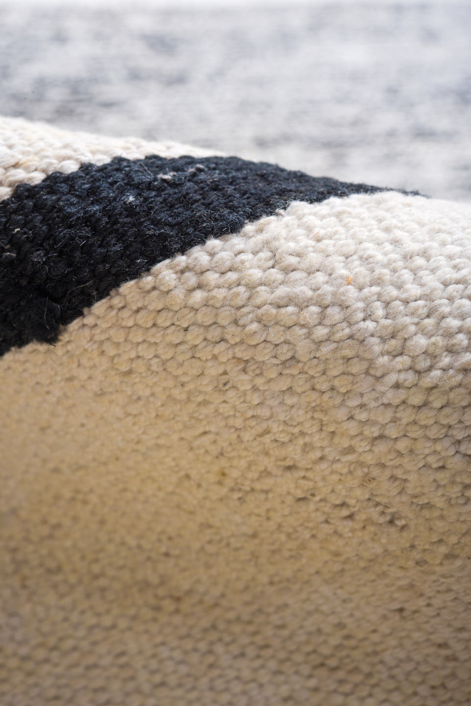 11' x 15' one-of-a-kind handmade vintage Tulu oversize rug. Color palette: ivory, charcoal, black, gray