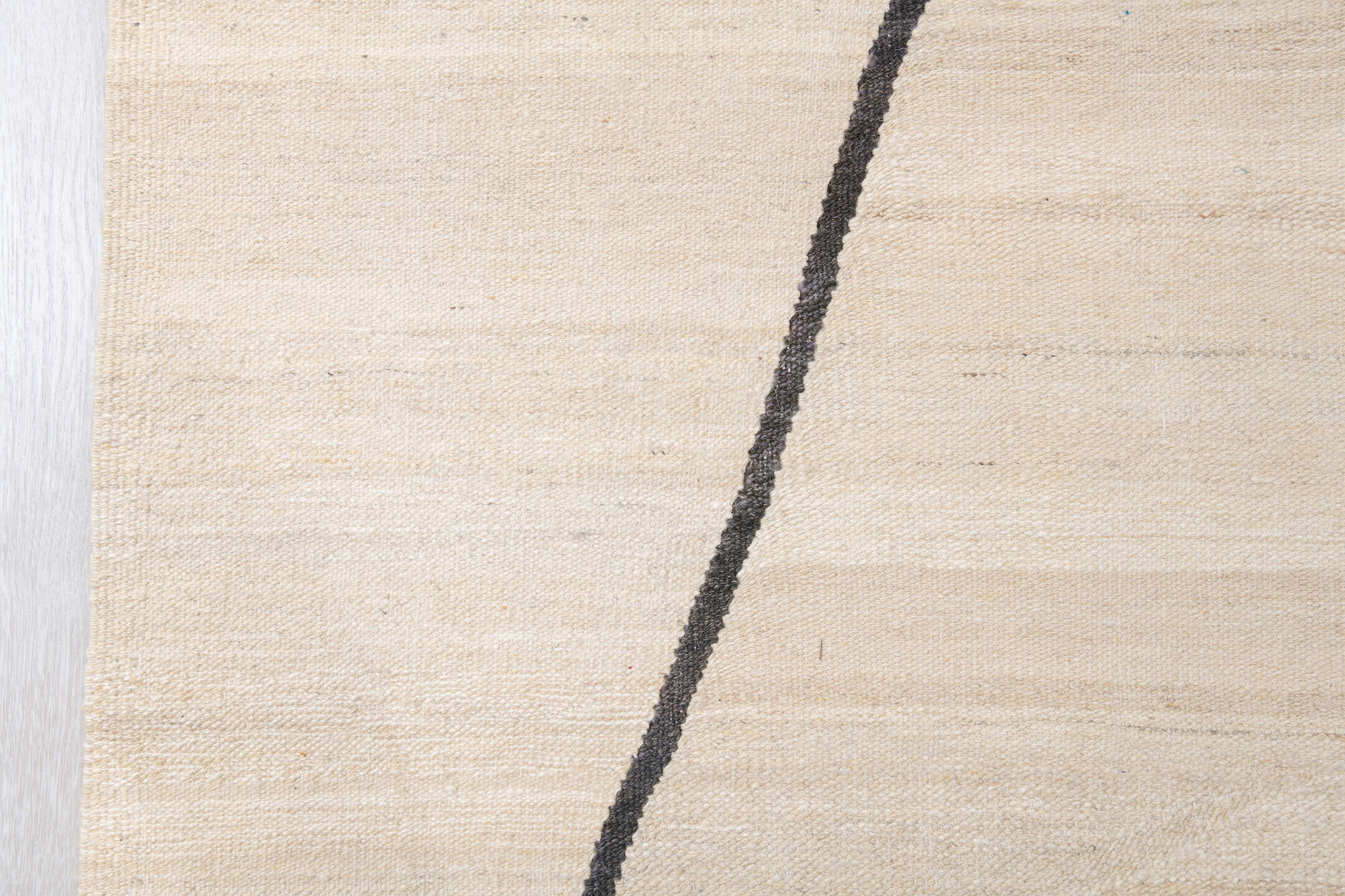 12' x 15' one-of-a-kind handmade vintage Kilim oversize rug. Color palette: ivory, charcoal, cream, gray, black