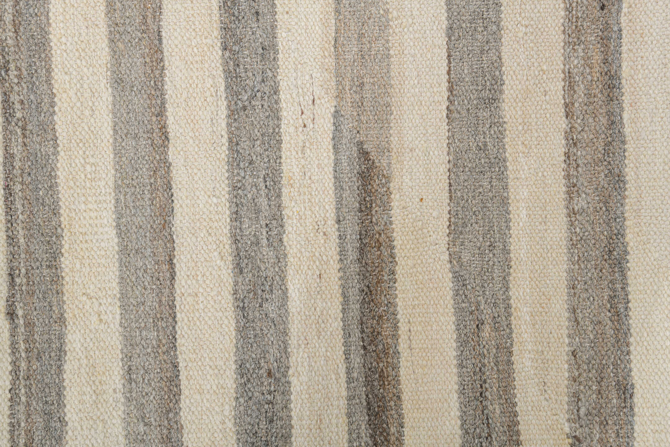 13' x 15' one-of-a-kind handmade vintage Kilim oversize rug. Color palette: taupe, ivory, gray, cream, greige, charcoal