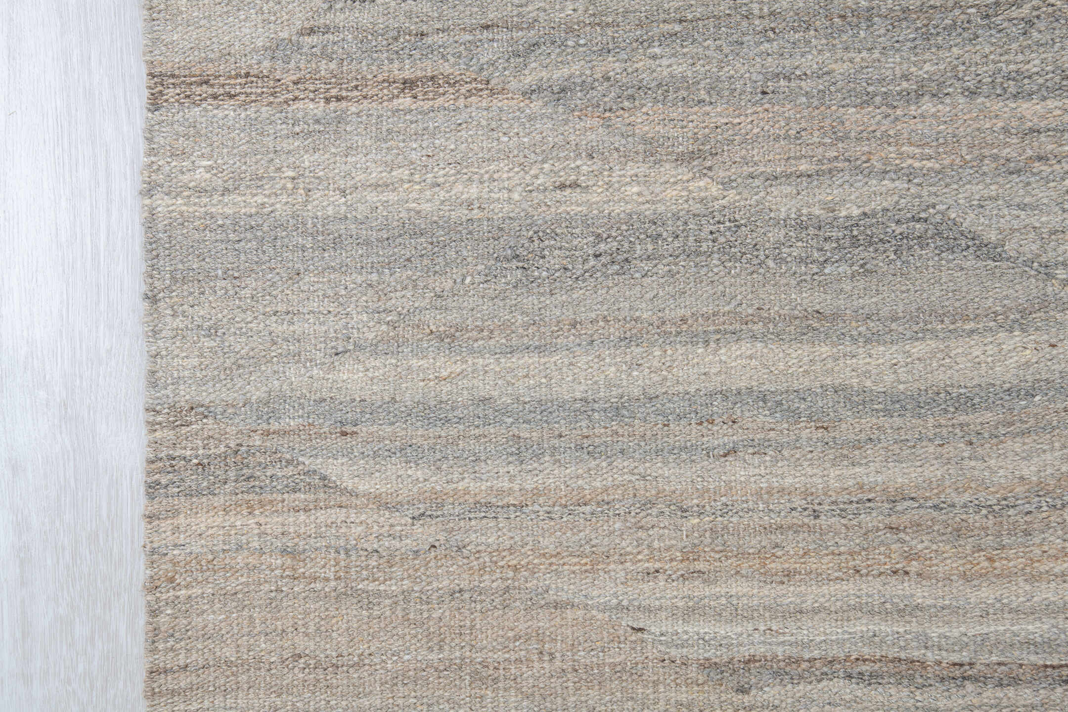 13' x 15' one-of-a-kind handmade vintage Kilim oversize rug. Color palette: taupe, ivory, gray, cream, greige, charcoal