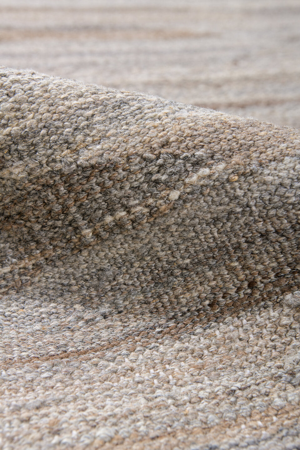 13' x 15' one-of-a-kind handmade vintage Kilim oversize rug. Color palette: taupe, ivory, gray, cream, greige, charcoal