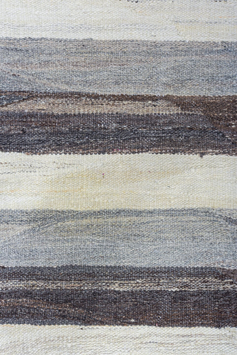 14' x 20' one-of-a-kind handmade vintage Tulu oversize rug. Color palette: ivory, taupe, brown, gray, charcoal, beige, black