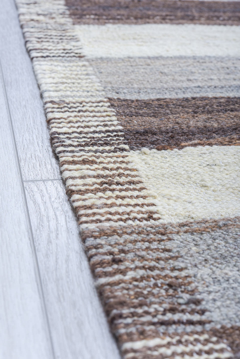 14' x 20' one-of-a-kind handmade vintage Tulu oversize rug. Color palette: ivory, taupe, brown, gray, charcoal, beige, black