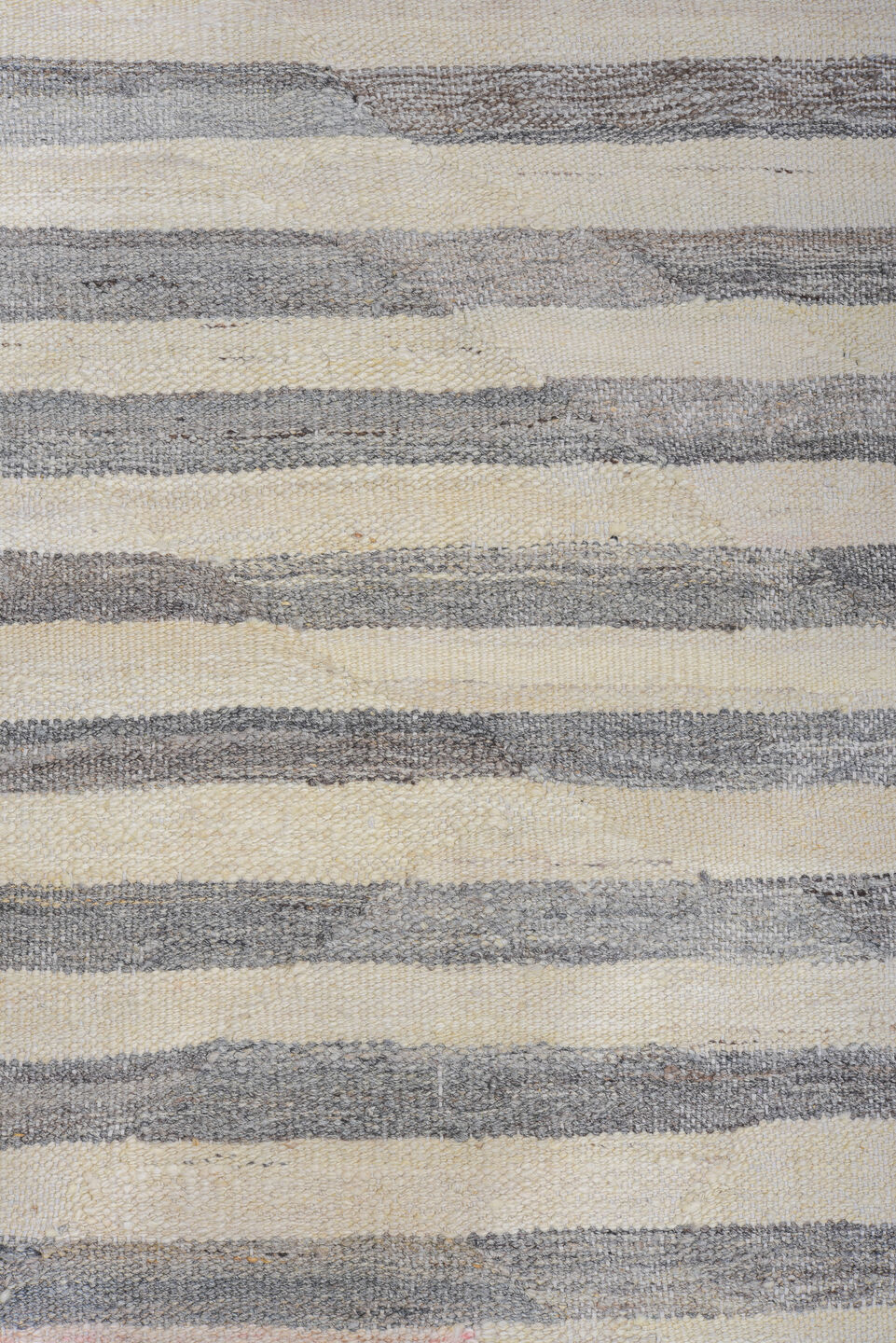 9' x 11' one-of-a-kind handmade vintage Kilim large size rug. Color palette: dark gray, dim gray, gainsboro, gray