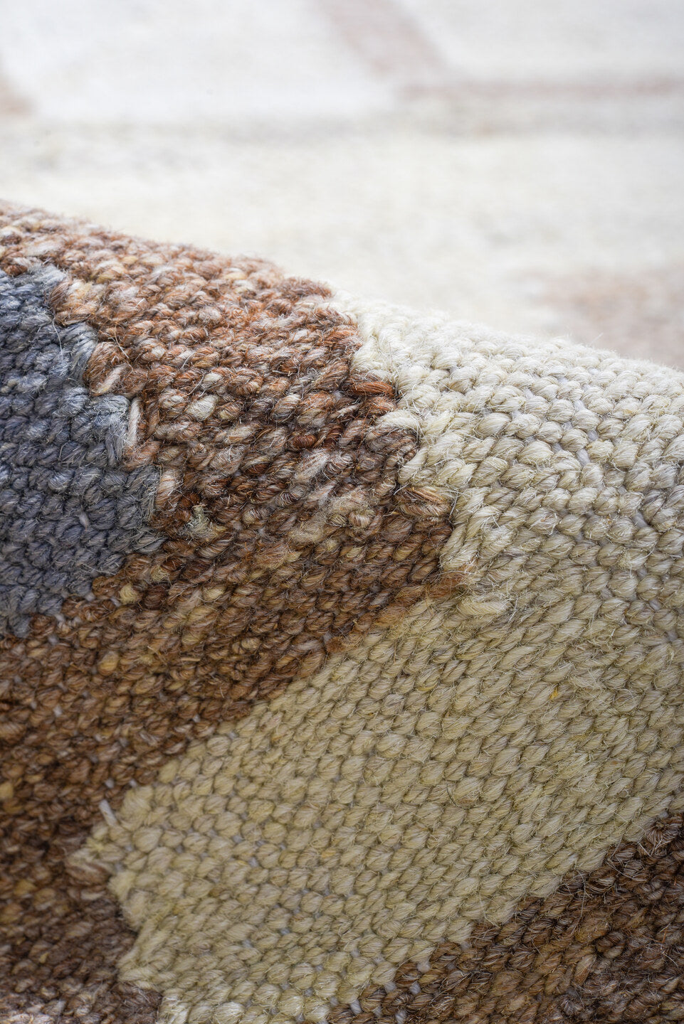 12' x 14' one-of-a-kind handmade vintage Kilim oversize rug. Color palette: ivory, taupe, beige, camel, slate, burgundy