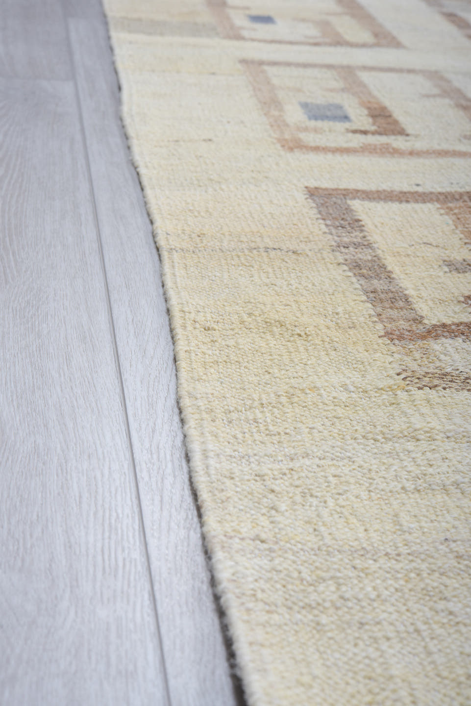 12' x 14' one-of-a-kind handmade vintage Kilim oversize rug. Color palette: ivory, taupe, beige, camel, slate, burgundy