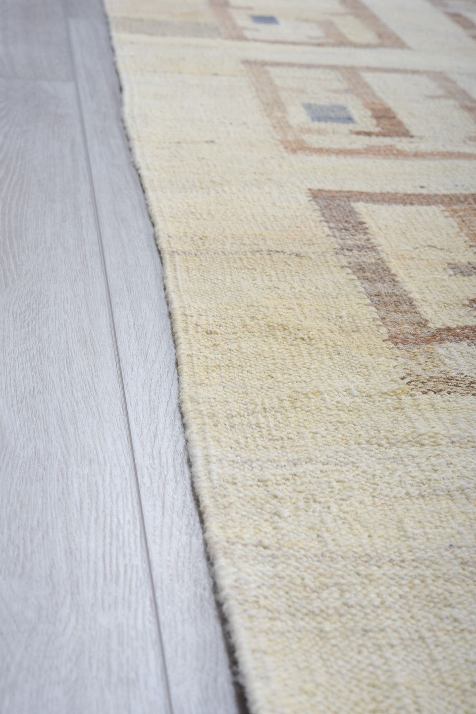 12' x 14' one-of-a-kind handmade vintage Kilim oversize rug. Color palette: ivory, taupe, beige, camel, slate, burgundy