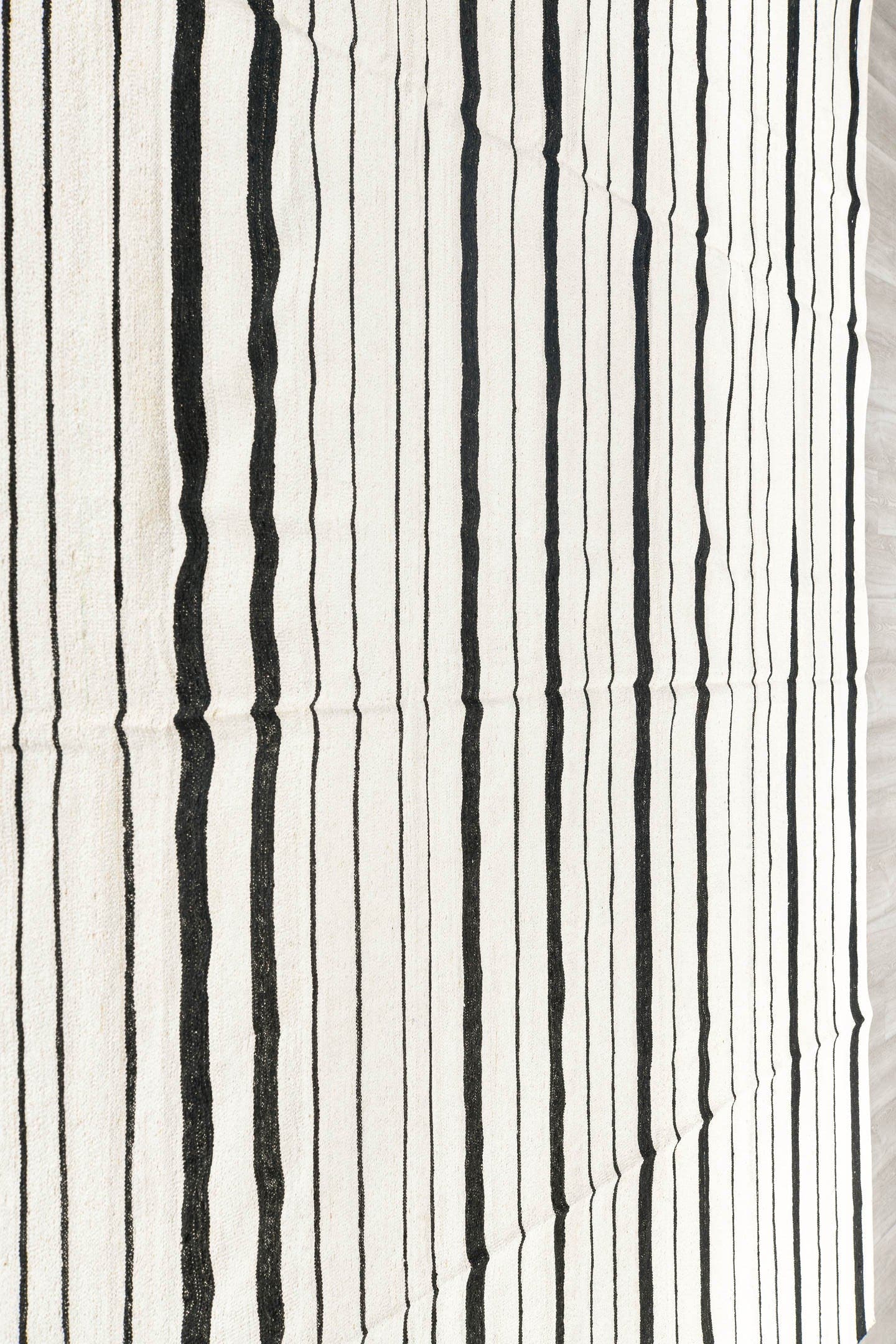 14' x 18' one-of-a-kind handmade vintage Tulu oversize rug. Color palette: ivory, charcoal, gray, black