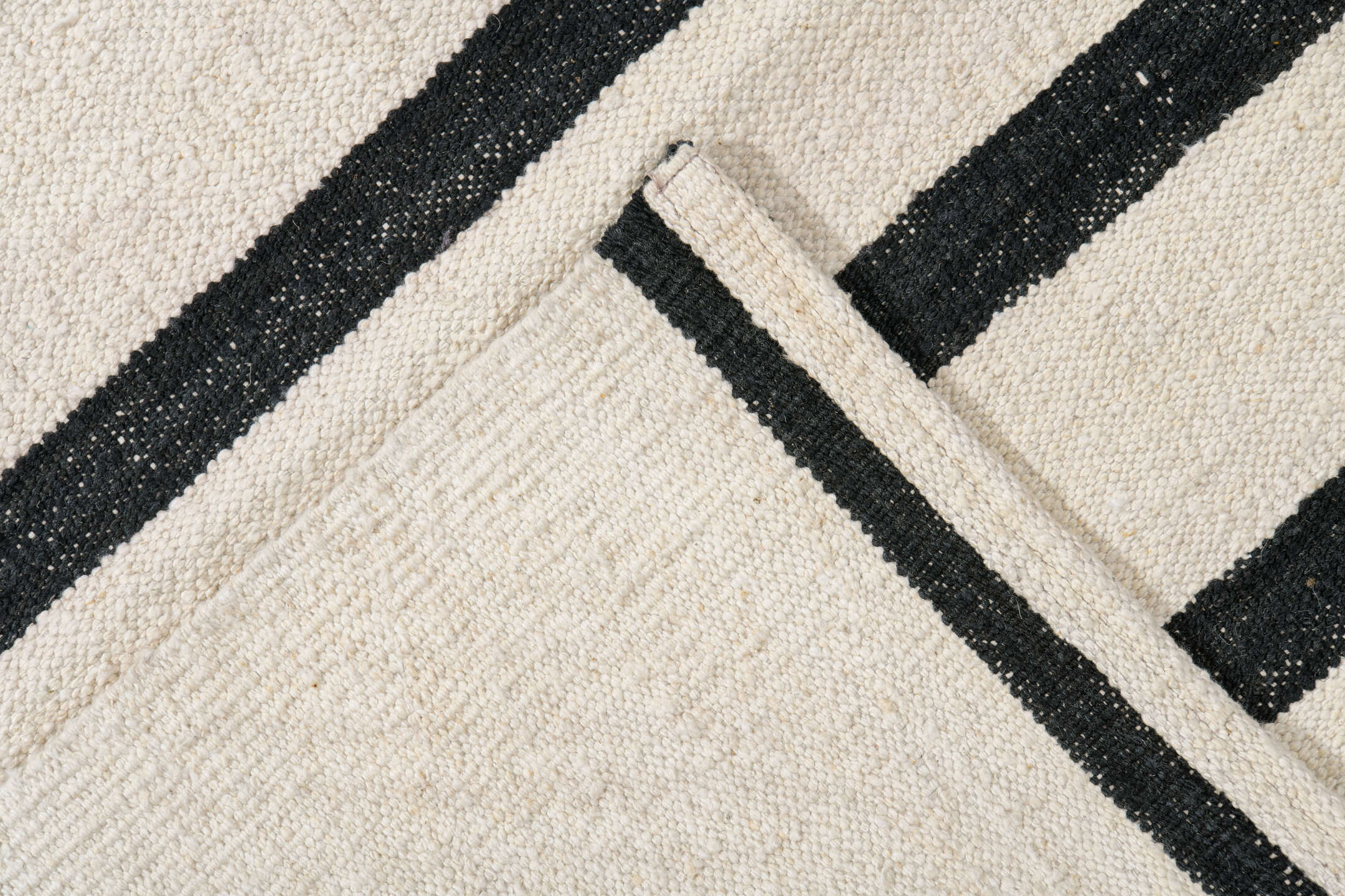 10' x 13' one-of-a-kind handmade vintage Kilim large size rug. Color palette: antiquewhite, black, blue, brown, charcoal