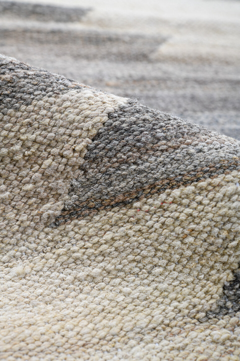 12' x 15' one-of-a-kind handmade vintage Kilim oversize rug. Color palette: ivory, gray, taupe, greige, beige