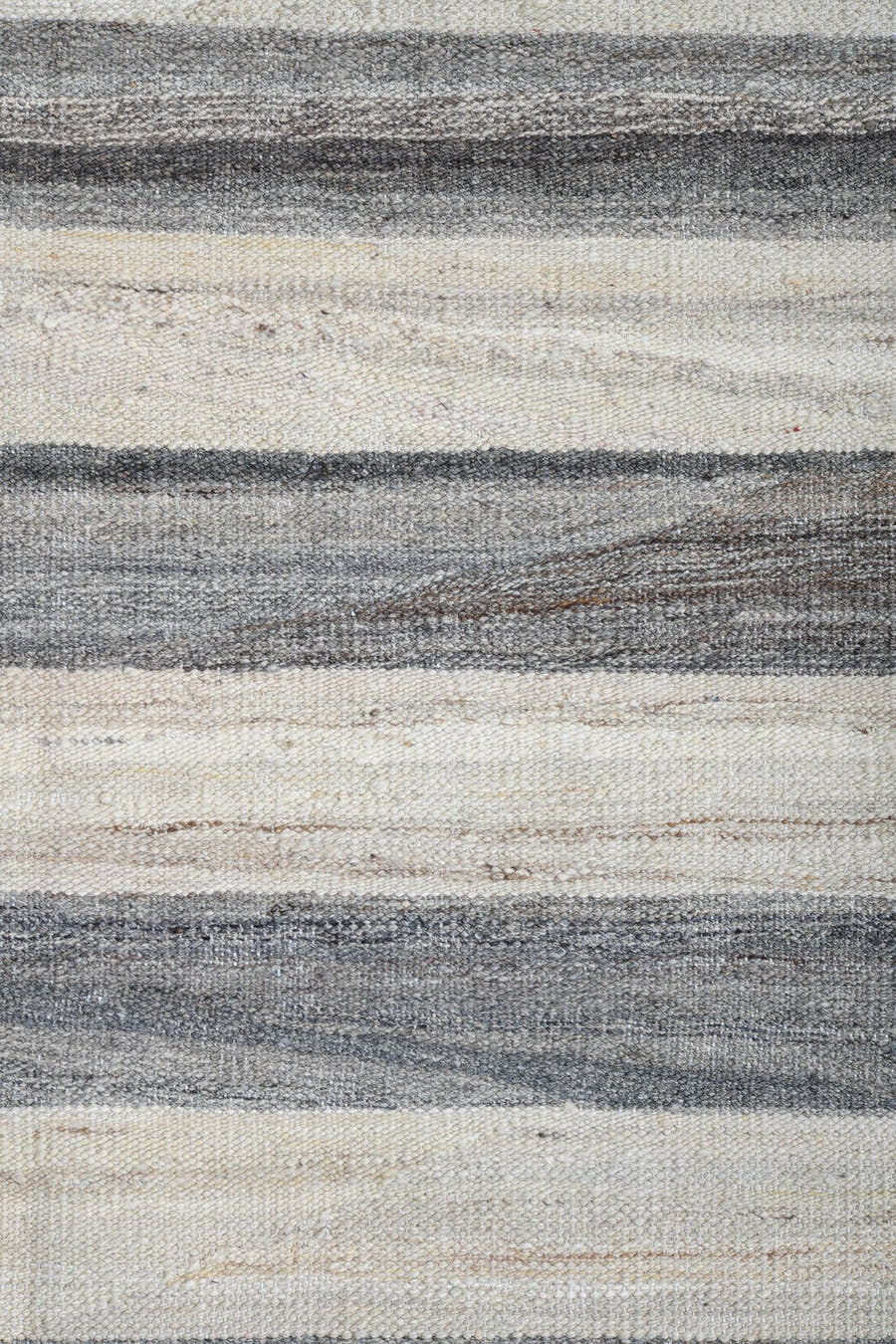 10' x 13' one-of-a-kind handmade vintage Kilim large size rug. Color palette: ivory, gray, slate, cream