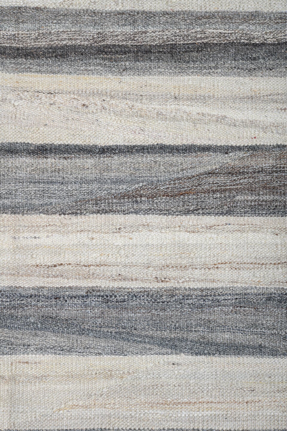 10' x 13' one-of-a-kind handmade vintage Kilim large size rug. Color palette: ivory, gray, slate, cream
