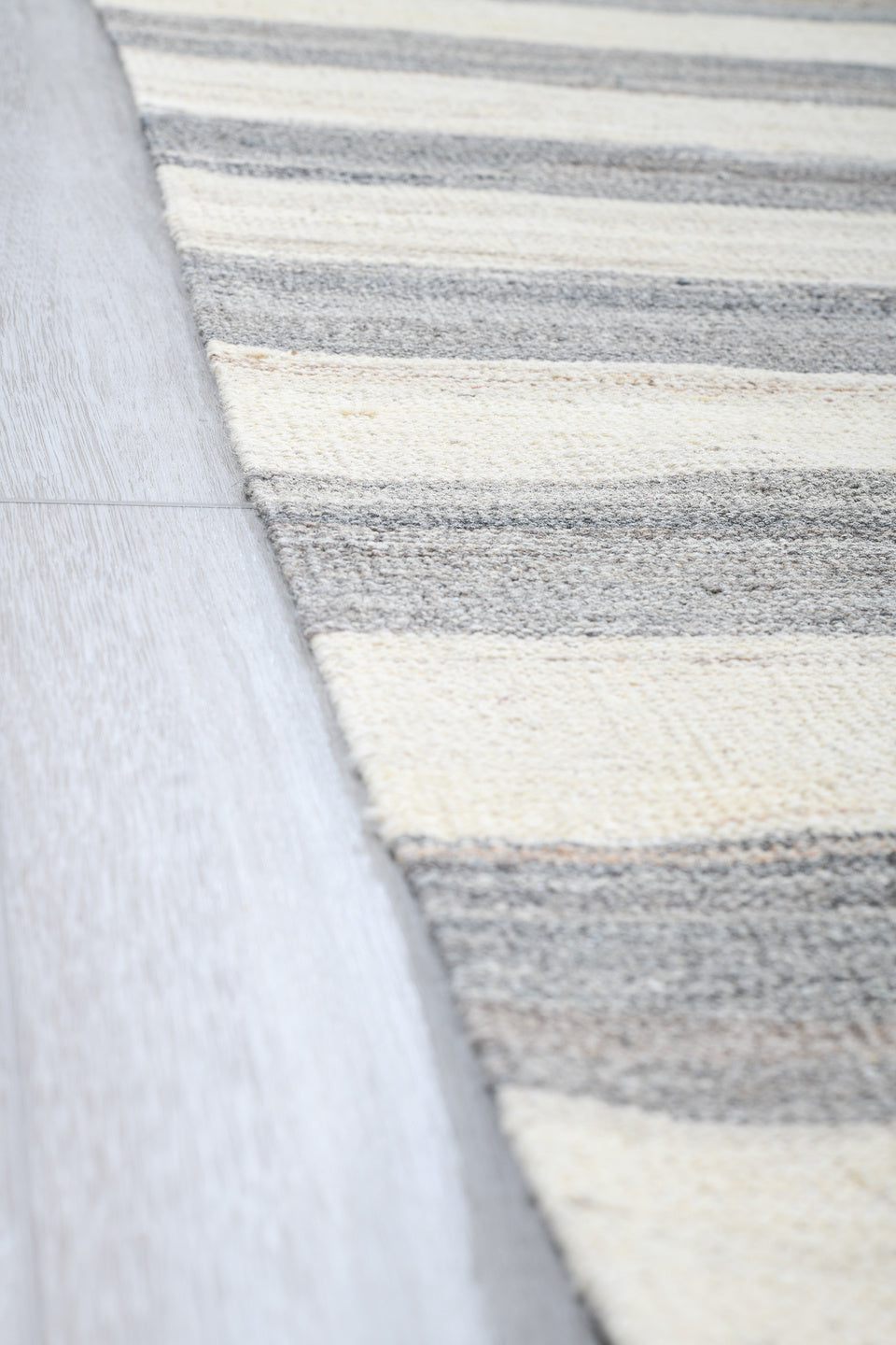 10' x 13' one-of-a-kind handmade vintage Kilim large size rug. Color palette: ivory, gray, slate, cream