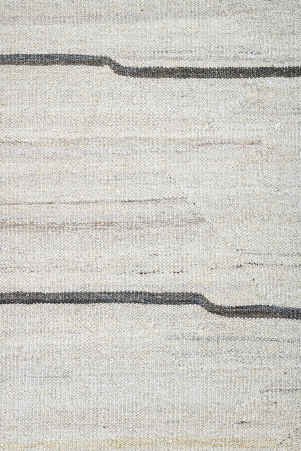 13' x 15' one-of-a-kind handmade vintage Kilim oversize rug. Color palette: black, charcoal, dark gray, gainsboro, gray