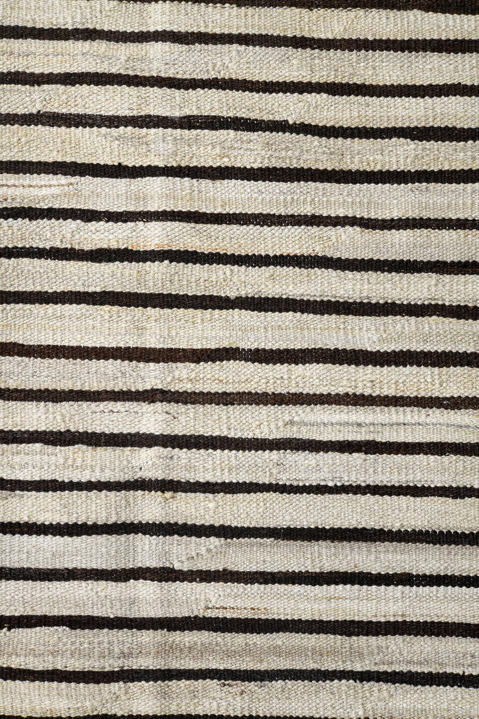 8' x 11' one-of-a-kind handmade vintage Kilim large size rug. Color palette: ivory, dark_brown, cream, brown