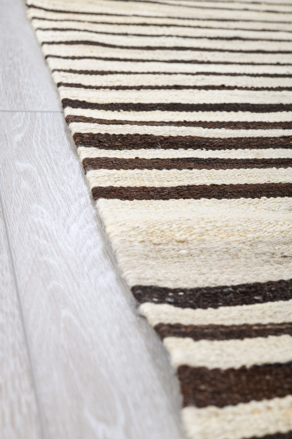 8' x 11' one-of-a-kind handmade vintage Kilim large size rug. Color palette: ivory, dark_brown, cream, brown