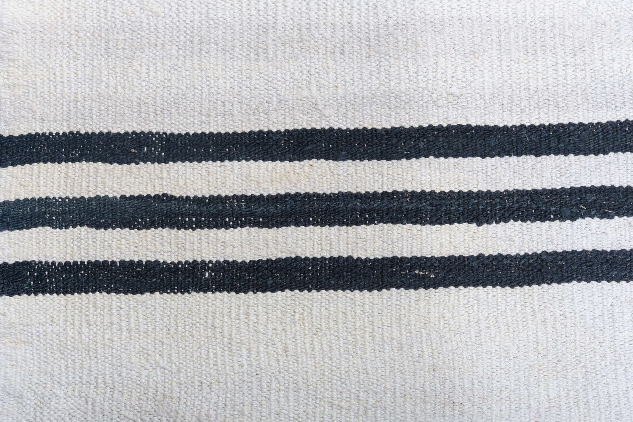 13' x 19' one-of-a-kind handmade vintage Kilim oversize rug. Color palette: ivory, black