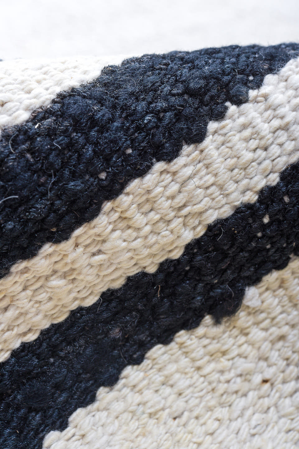 13' x 19' one-of-a-kind handmade vintage Kilim oversize rug. Color palette: ivory, black