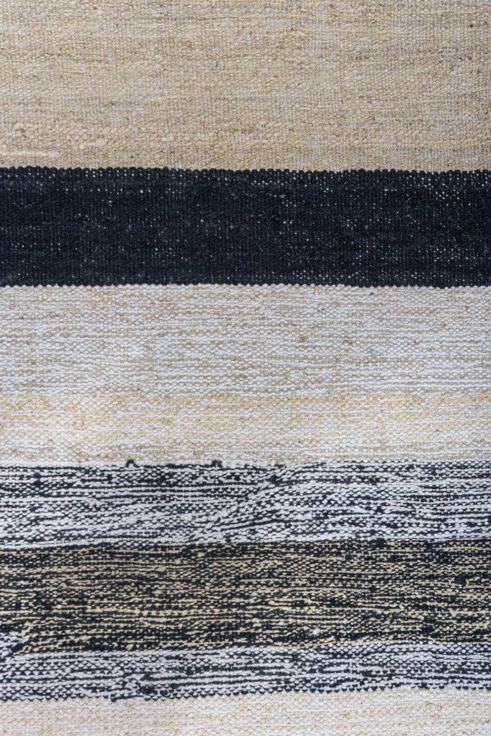 11' x 14' one-of-a-kind handmade vintage Kilim oversize rug. Color palette: ivory, charcoal, black, cream, gray