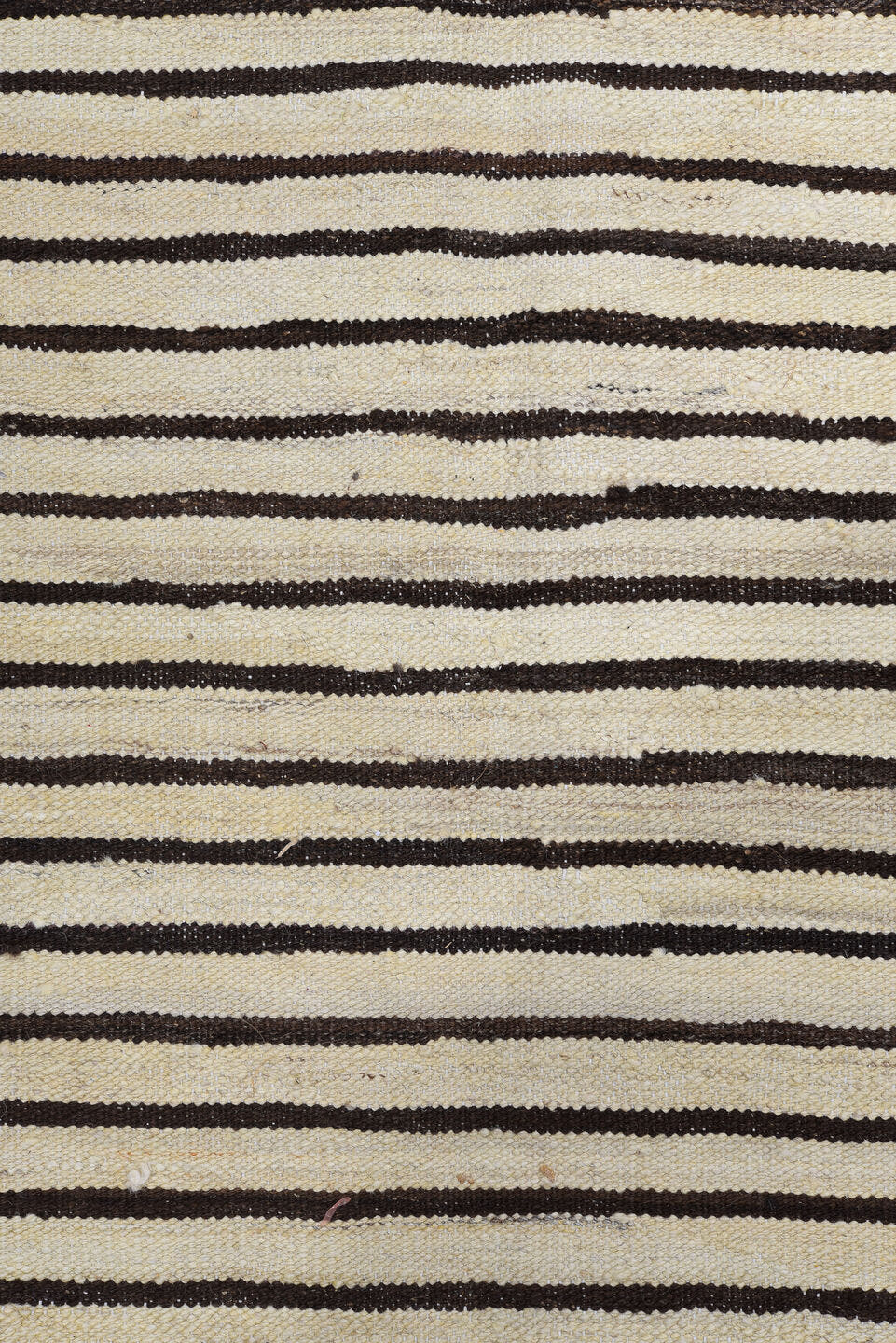 10' x 13' one-of-a-kind handmade vintage Kilim large size rug. Color palette: ivory, brown, charcoal, black, gray