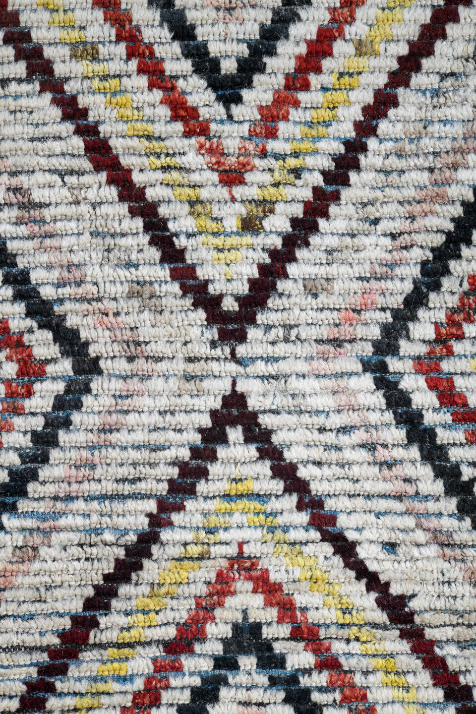 18' x 20' one-of-a-kind handmade vintage Tulu oversize rug. Color palette: ivory, burgundy, sky_blue, saffron, coral