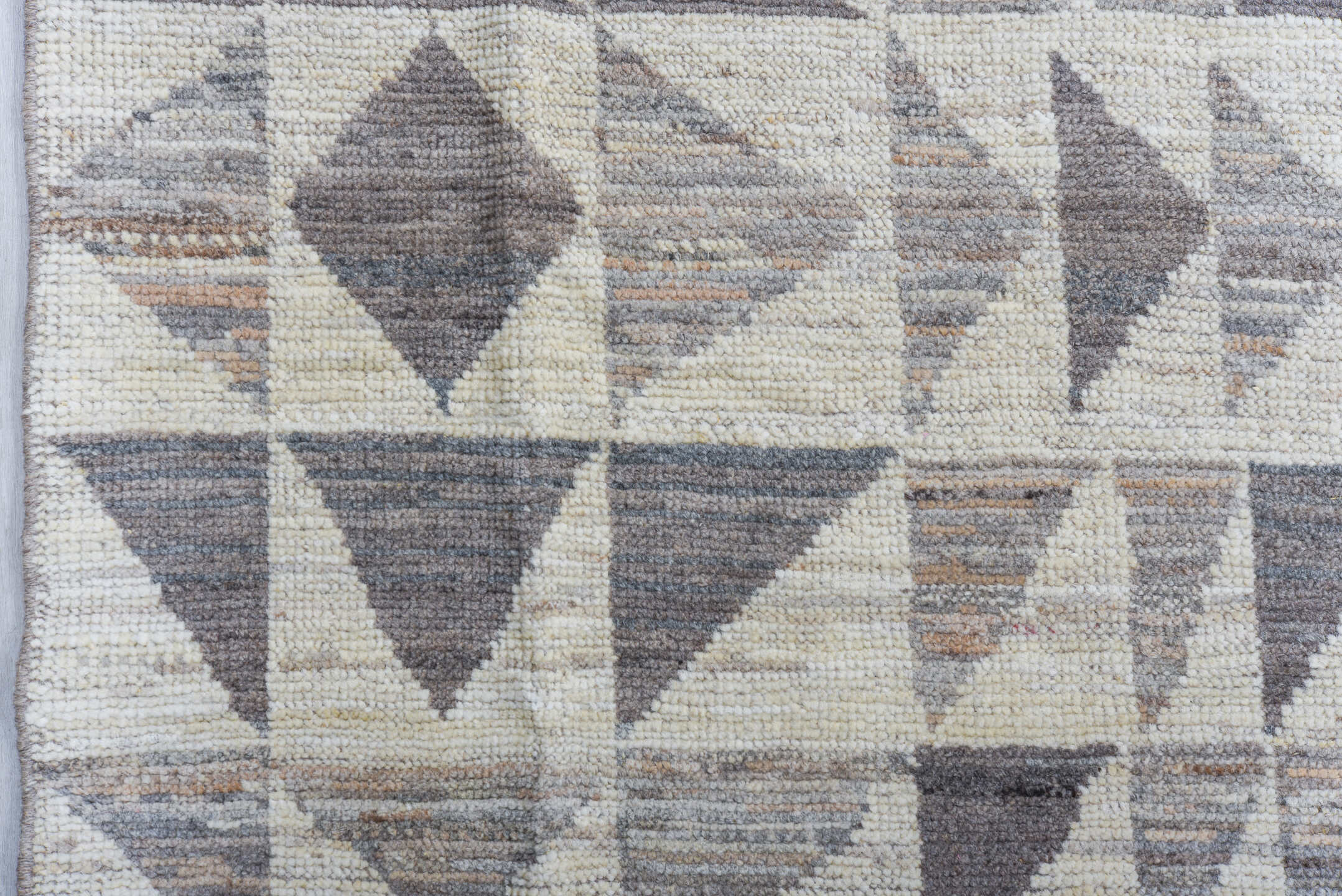 10' x 14' one-of-a-kind handmade vintage Kilim large size rug. Color palette: ivory, gray, taupe, beige, slate