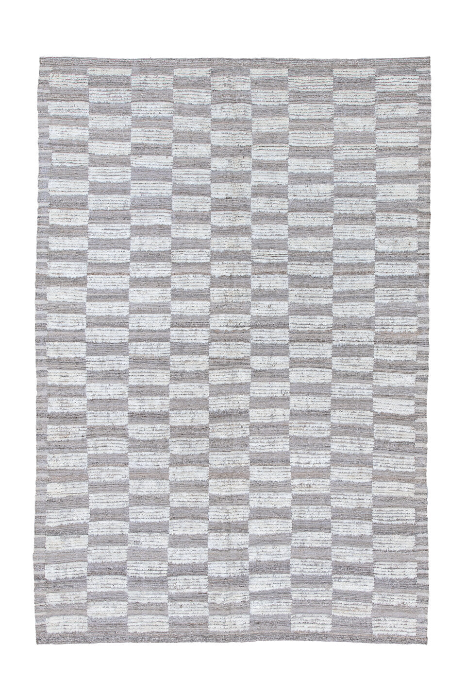 6' x 9' one-of-a-kind handmade vintage Tulu medium size rug. Color palette: blue, dark gray, dim gray, gainsboro, gray