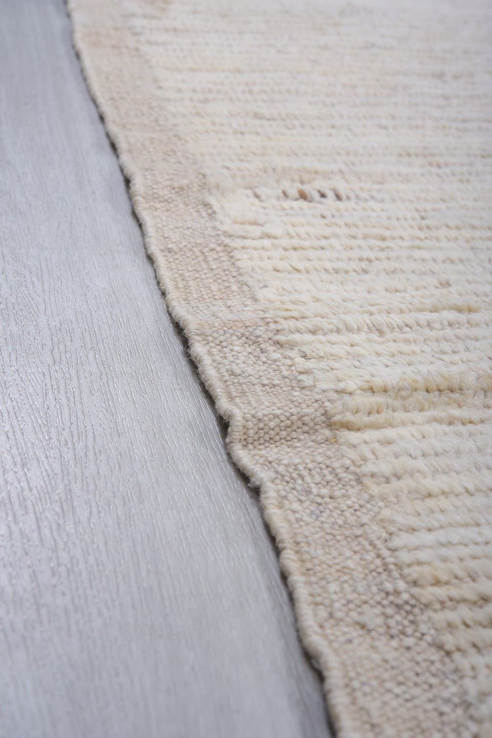 10' x 14' one-of-a-kind handmade vintage Tulu large size rug. Color palette: ivory, charcoal, taupe, gray, black, beige