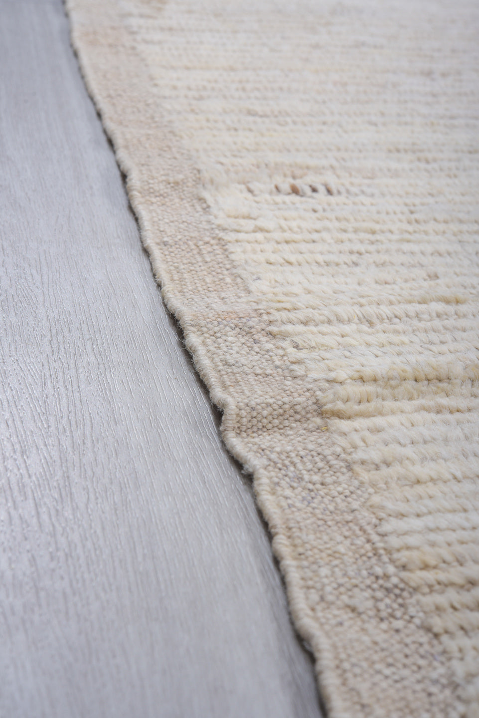 10' x 14' one-of-a-kind handmade vintage Tulu large size rug. Color palette: ivory, charcoal, taupe, gray, black, beige