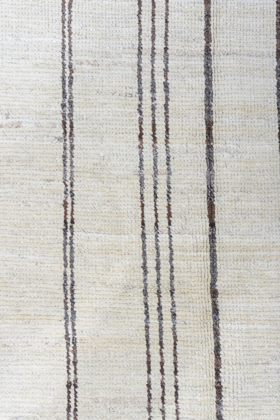 9' x 12' one-of-a-kind handmade vintage Tulu large size rug. Color palette: ivory, charcoal, taupe, gray, black, beige