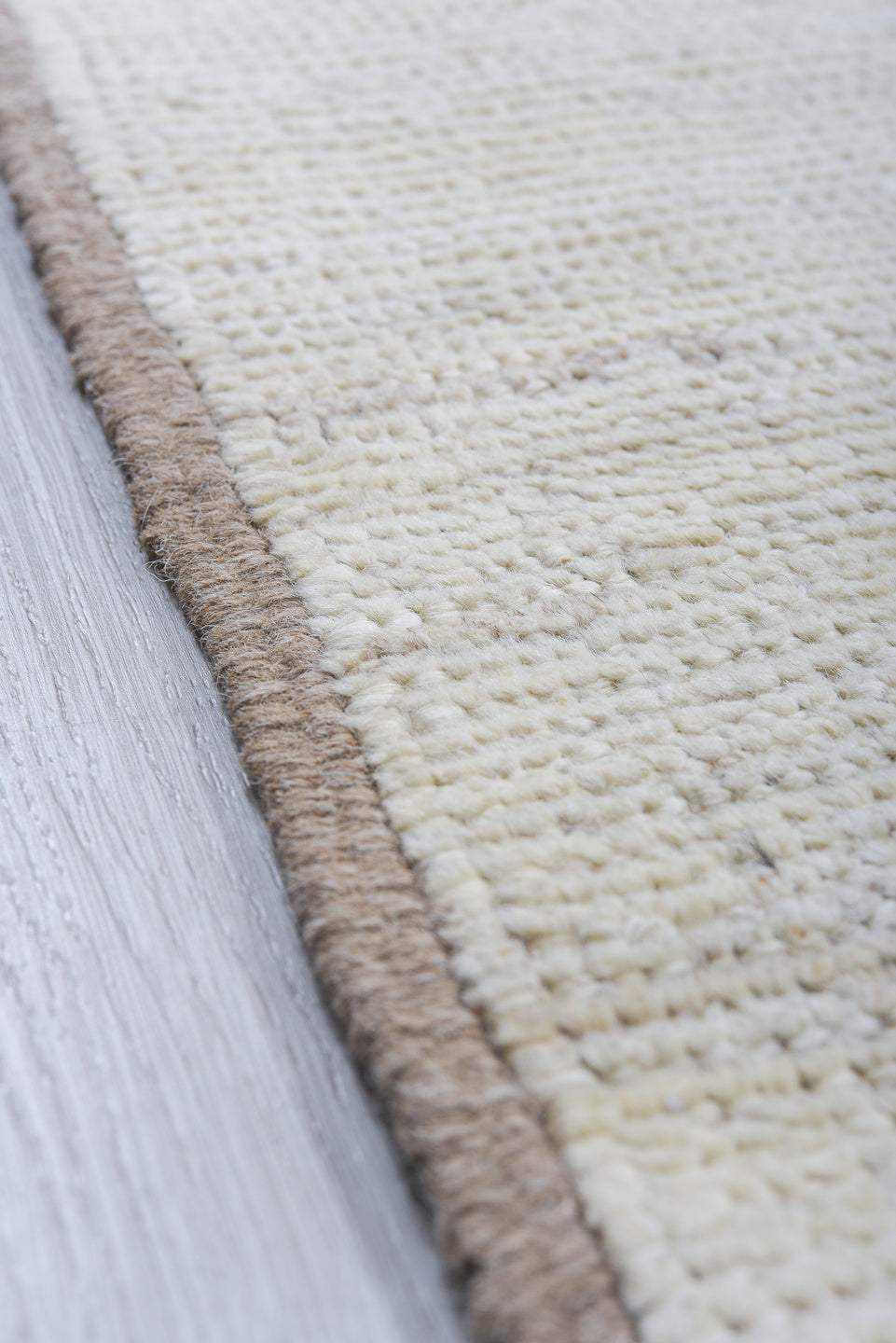 9' x 12' one-of-a-kind handmade vintage Tulu large size rug. Color palette: ivory, charcoal, taupe, gray, black, beige