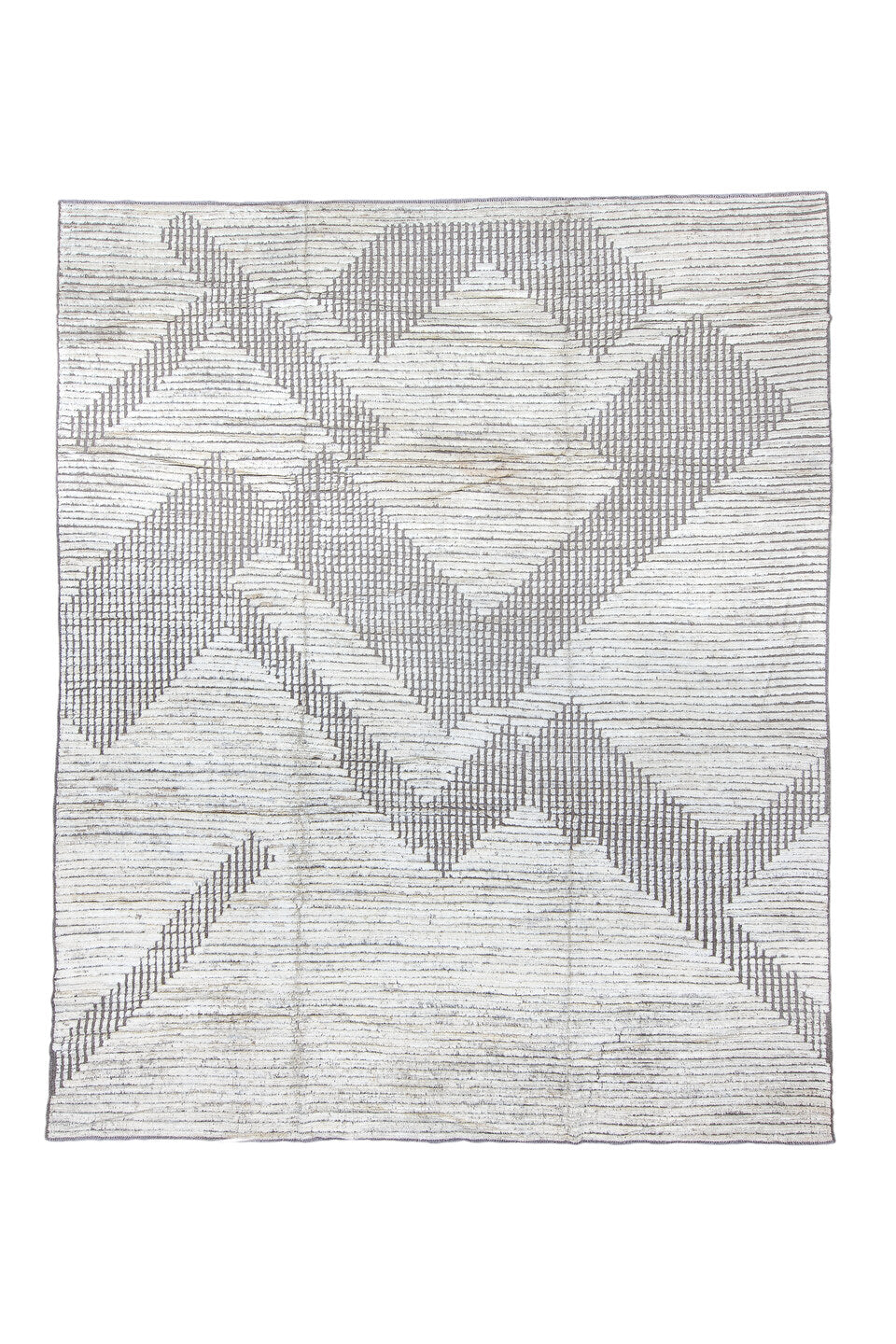 9' x 11' one-of-a-kind handmade vintage Tulu large size rug. Color palette: dark gray, gainsboro, gray, light blue