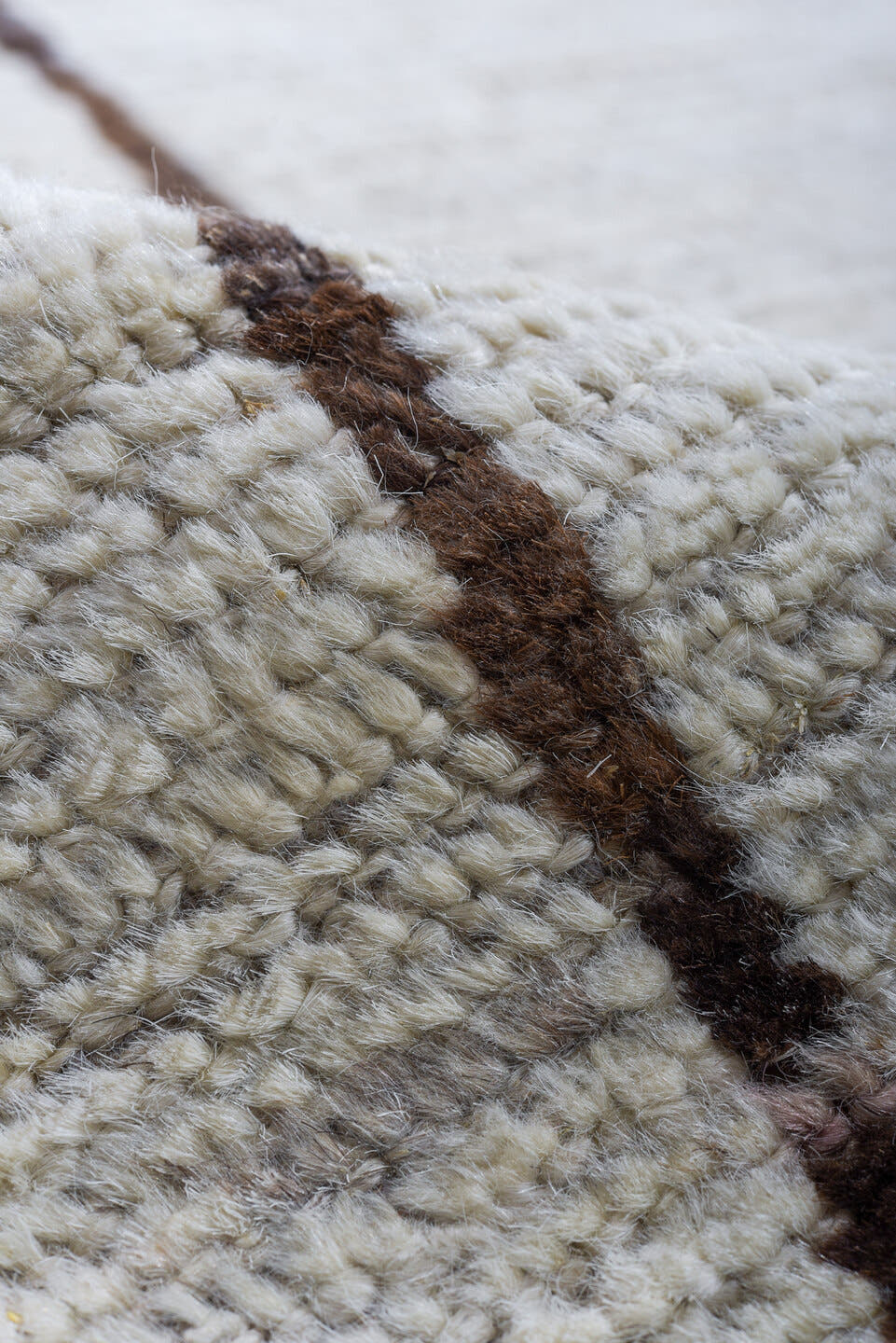 9' x 11' one-of-a-kind handmade vintage Tulu large size rug. Color palette: ivory, taupe, gray, cream, beige