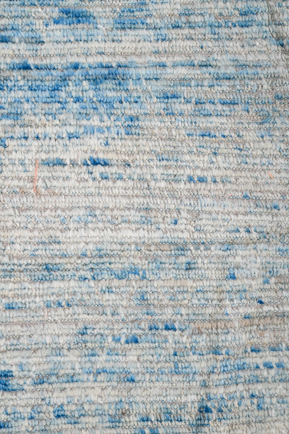 8' x 9' one-of-a-kind handmade vintage Tulu rug. Color palette: ivory, sky blue, ice blue, pale gray, light blue, light gray