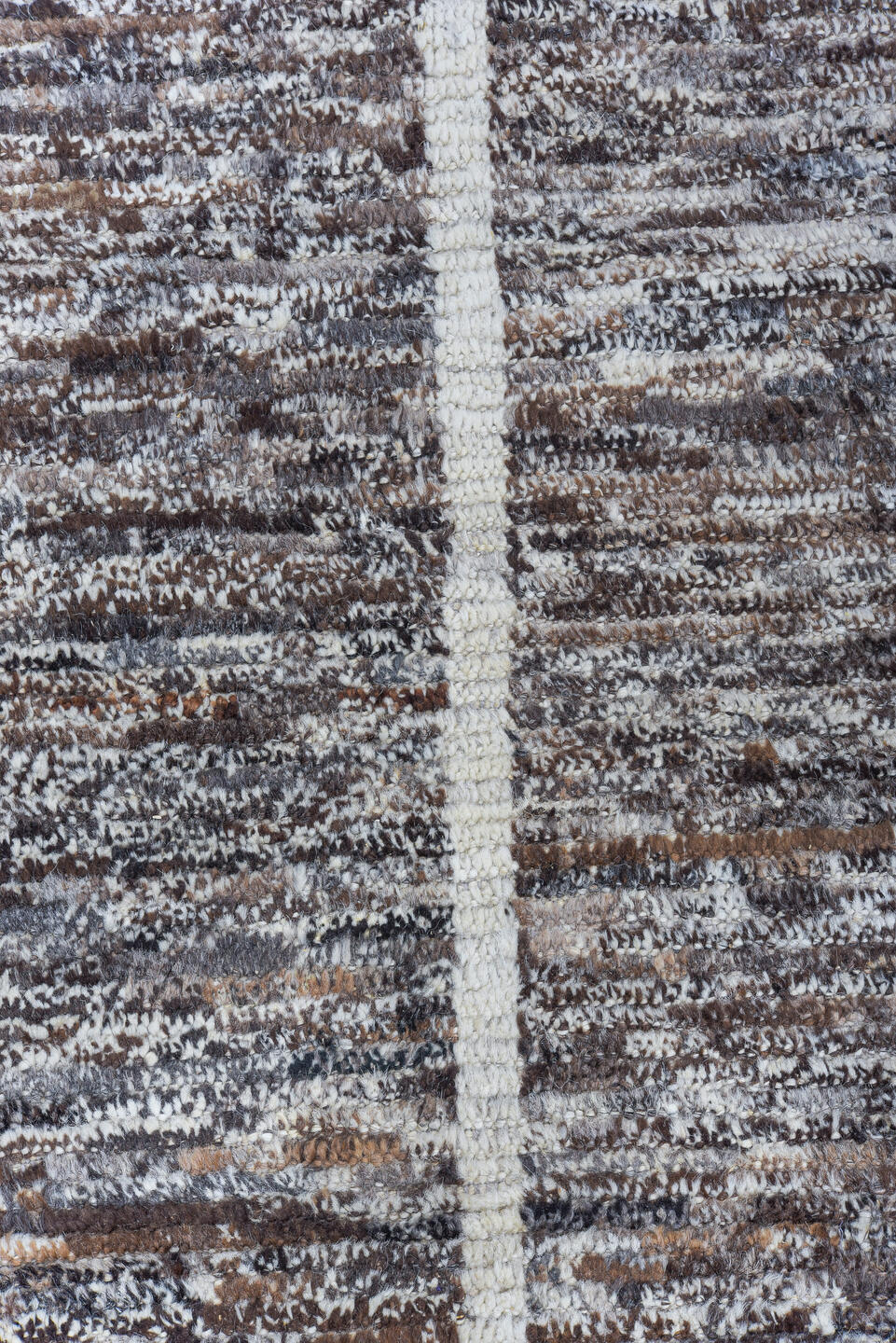 10' x 14' one-of-a-kind handmade vintage Tulu large size rug. Color palette: brown, ivory, gray, charcoal, teal, black