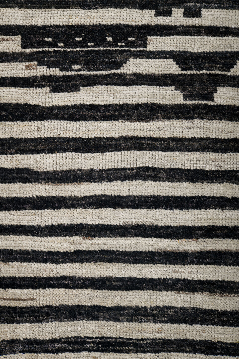 9' x 11' one-of-a-kind handmade vintage Tulu large size rug. Color palette: black, blue, charcoal, dark gray, dim gray