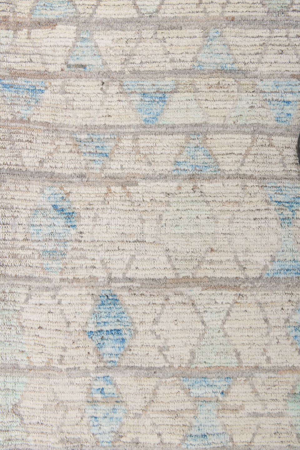 10' x 13' one-of-a-kind handmade vintage Tulu large size rug. Color palette: ivory, taupe, sky_blue, pale_aqua, gray, beige