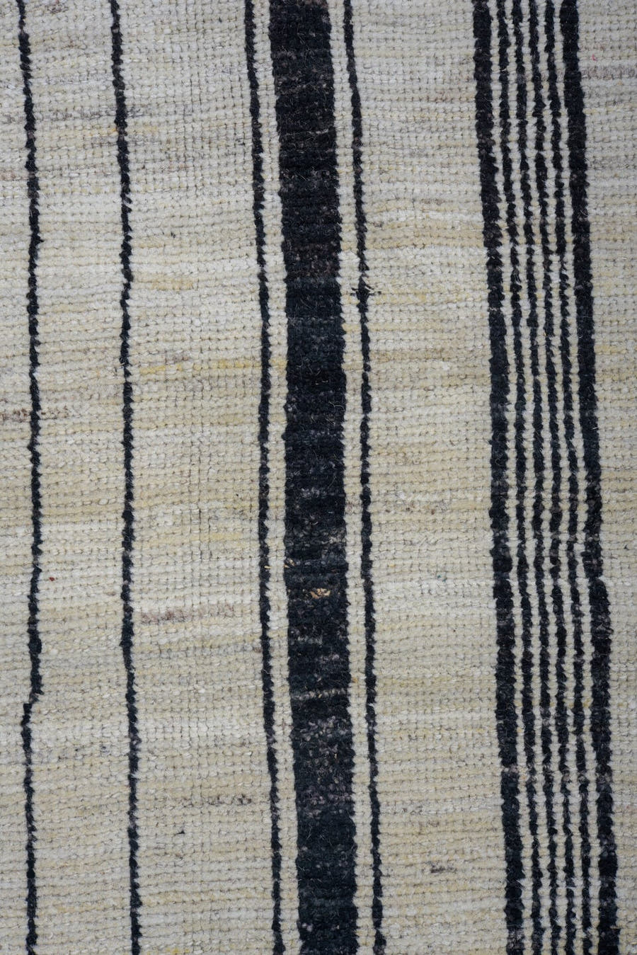 8' x 12' one-of-a-kind handmade vintage Tulu large size rug. Color palette: ivory, charcoal, black, cream, gray