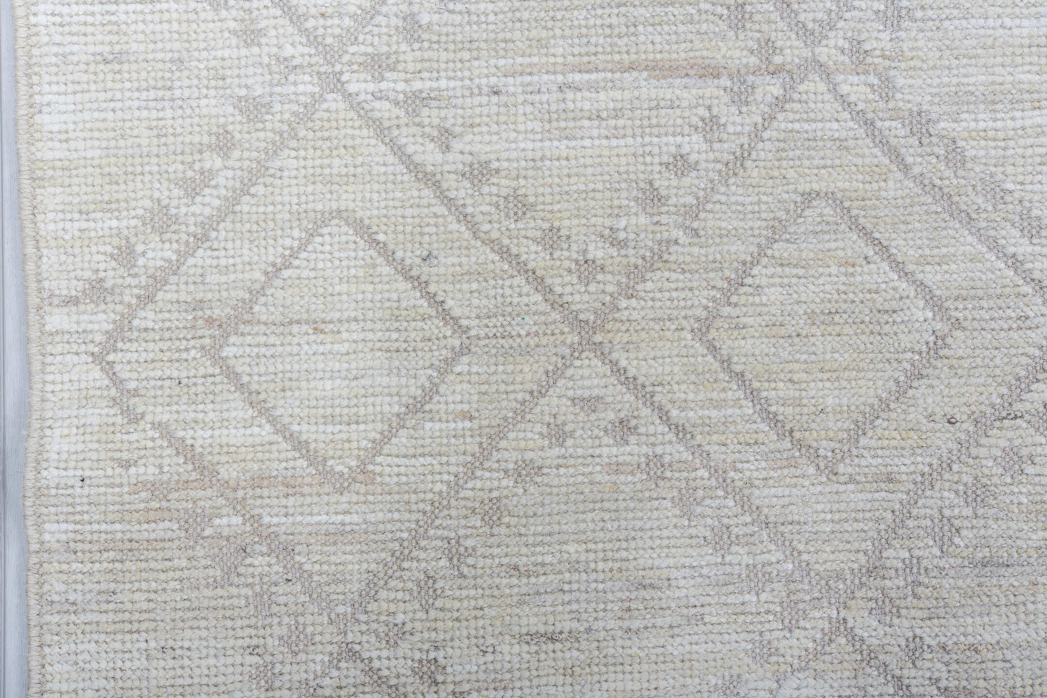 8' x 10' one-of-a-kind handmade vintage Tulu large size rug. Color palette: ivory, cream, taupe, beige, sand, gray