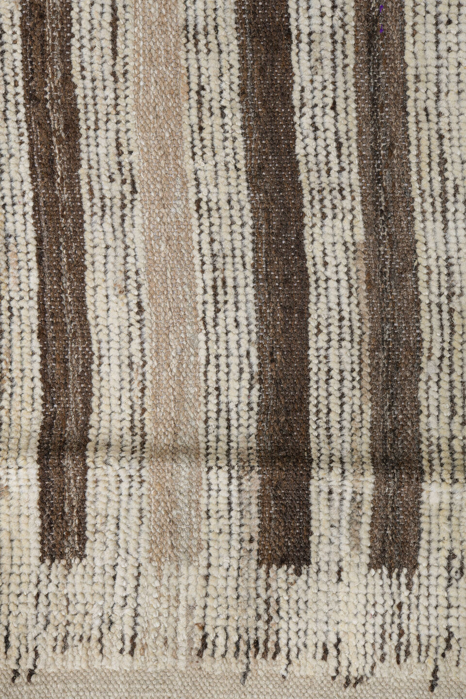 10' x 14' one-of-a-kind handmade vintage Tulu oversize rug. Color palette: ivory, taupe, brown, charcoal, gray, cream, beige