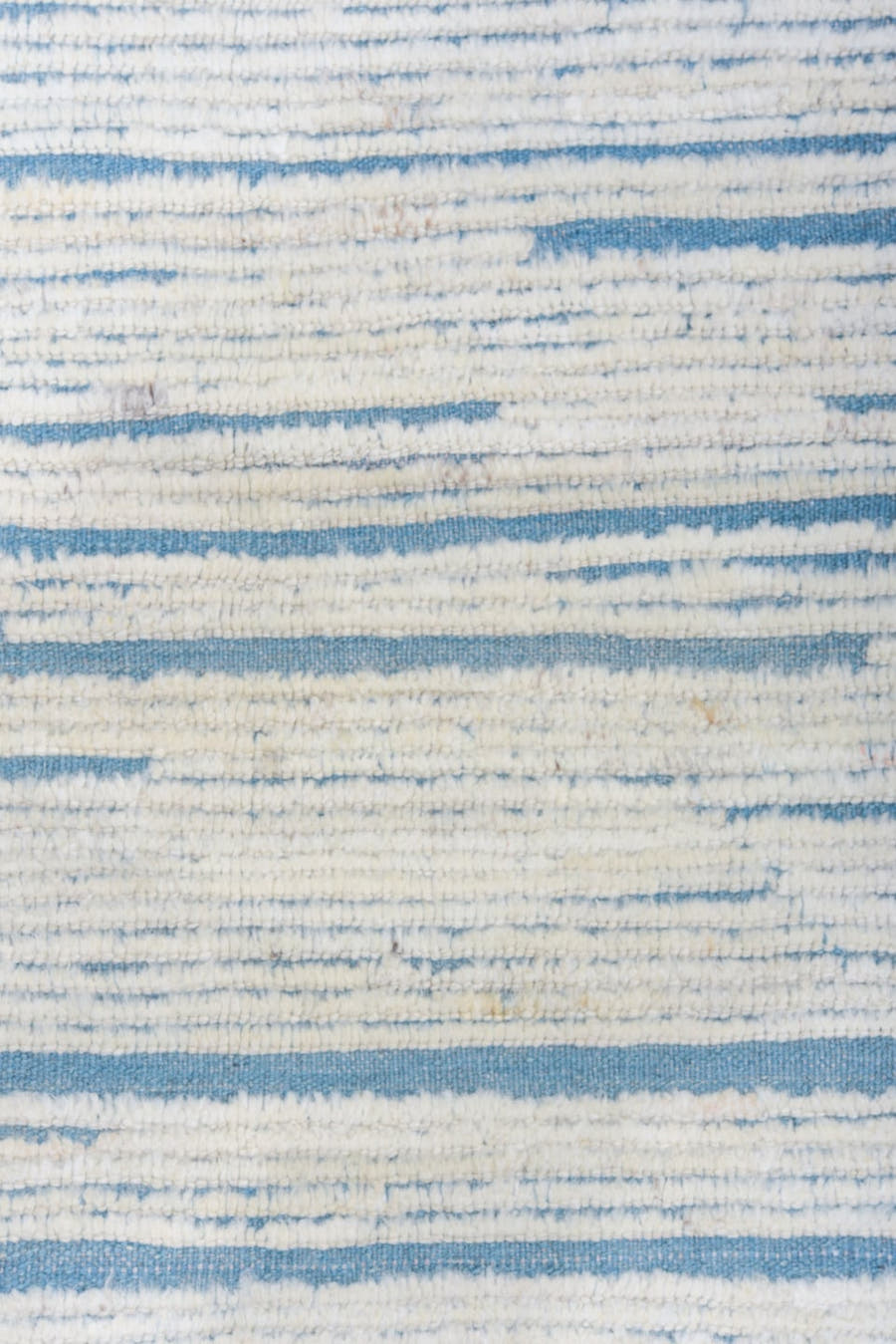 9' x 12' one-of-a-kind handmade vintage Tulu large size rug. Color palette: ivory, sky blue, slate, light blue, gray