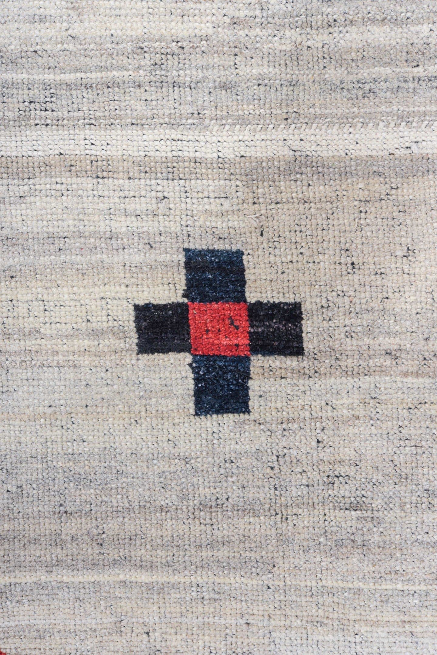 10' x 14' one-of-a-kind handmade vintage Tulu large size rug. Color palette: ivory, blue, coral, navy, sky_blue, charcoal