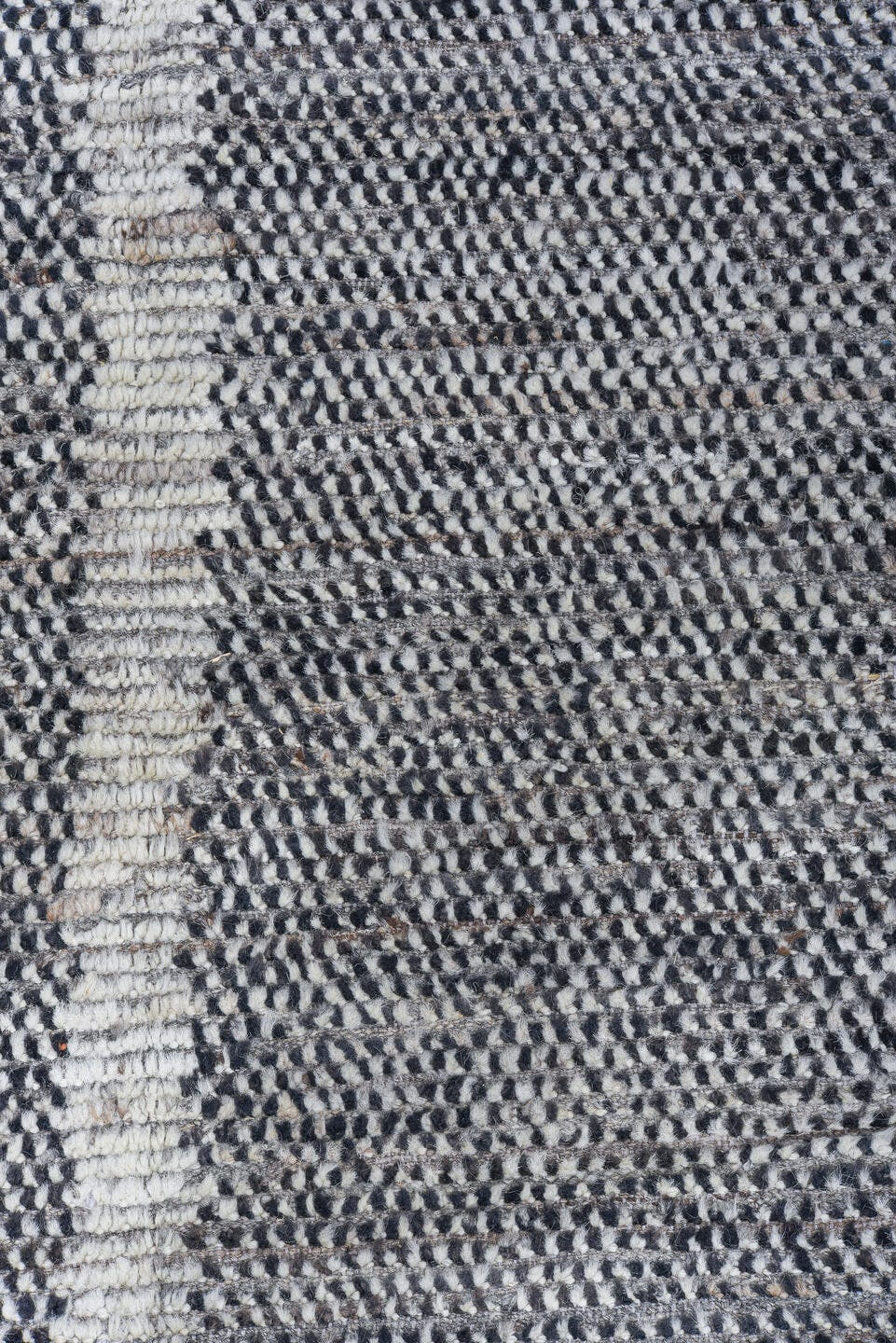 13' x 15' one-of-a-kind handmade vintage Tulu oversize rug. Color palette: gray, charcoal, ivory, slate, black